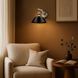 Orwell 1 Light 10 inch Aged Brass Wall Sconce Wall Light in Matte Black, Damp